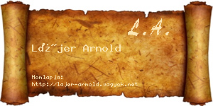 Lájer Arnold névjegykártya